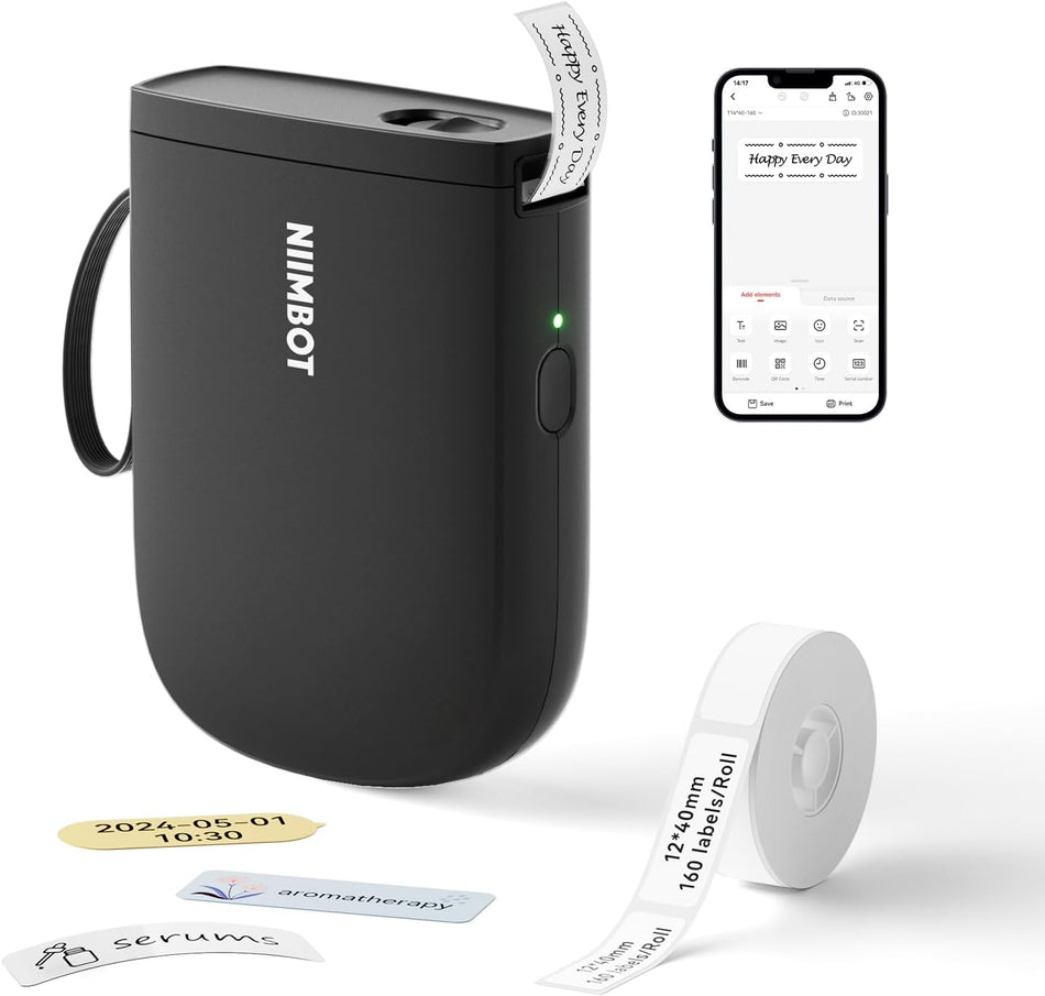 Niimbot Thermal Label Printer D11 H 0.5 Inch Black