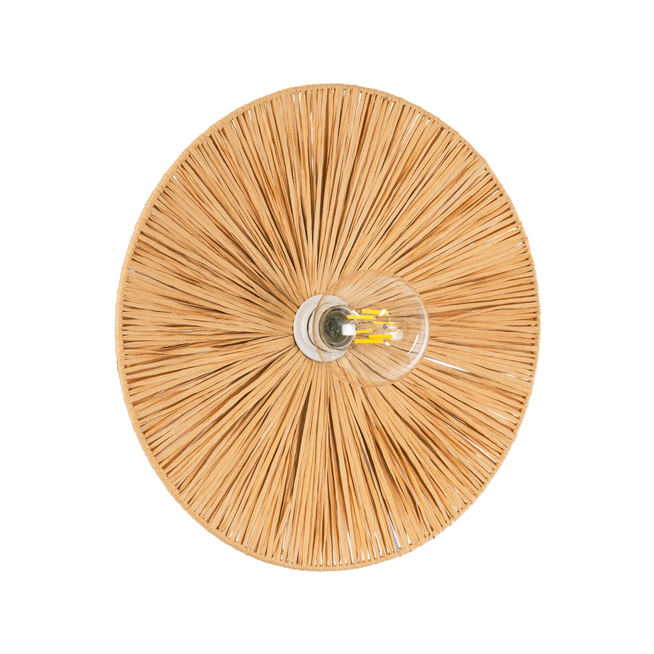 GLOBOSTAR® COLOMBO 02277 Boho Φωτιστικό Τοίχου - Απλίκα με Ντουί 1 x E27 AC 220-240V IP20 - Μπεζ - Μ40 x Π40 x Υ9cm