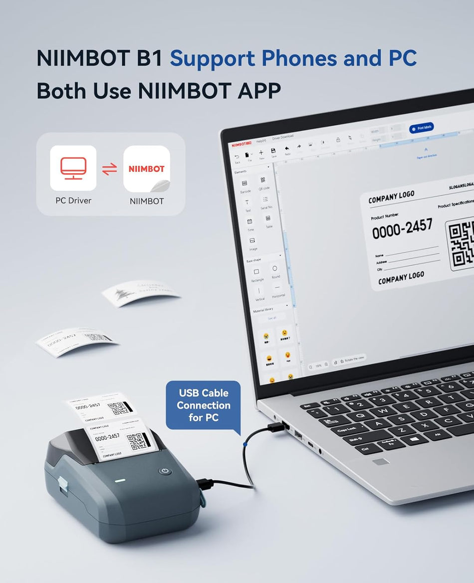 Niimbot Thermal Label Printer B1 2 Inch White Grey