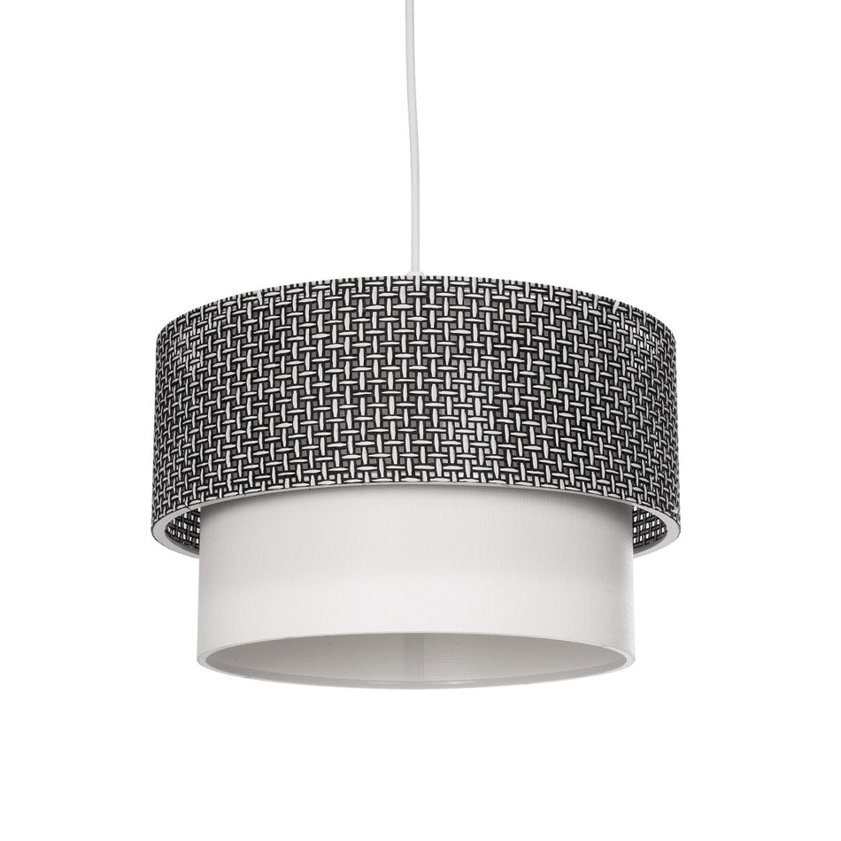 GLOBOSTAR® SISSIE 203-0139 Μοντέρνο Κρεμαστό Φωτιστικό Οροφής με Ντουί 1 x E27 AC 220-240V IP20 - Μαύρο & Λευκό - Μ30 x Π30 x Υ23cm