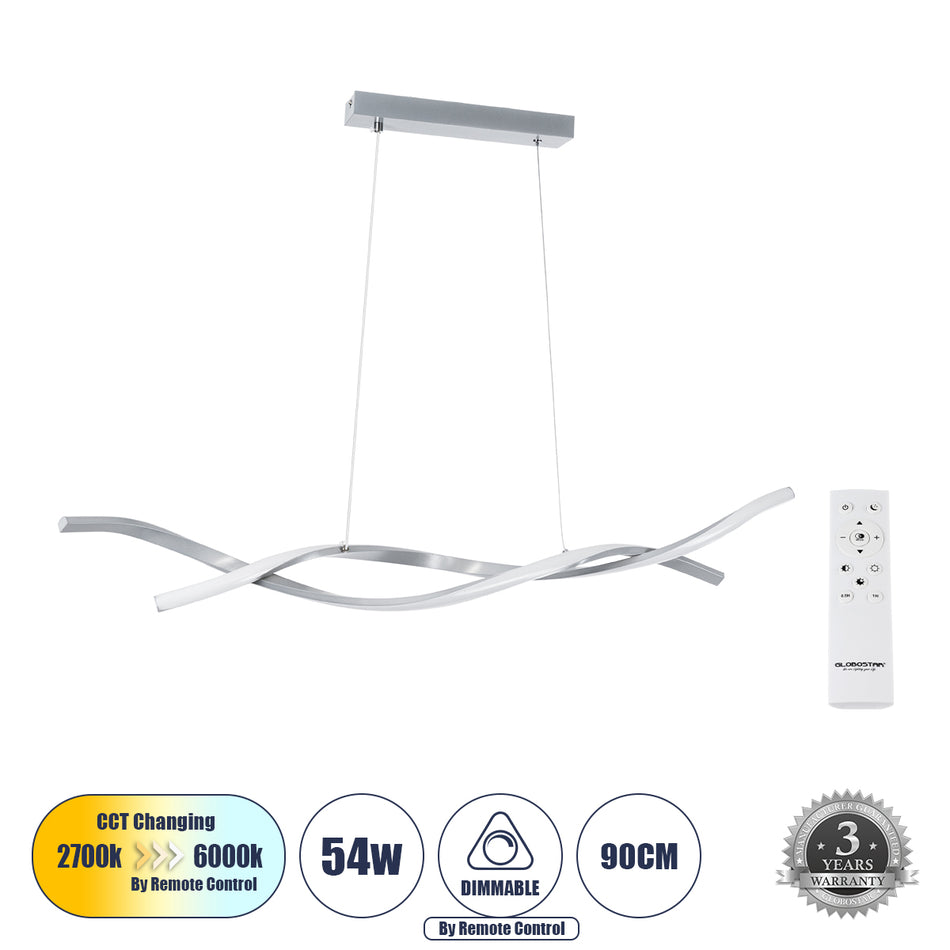 MORALES 61277 Μοντέρνο Κρεμαστό Φωτιστικό Οροφής LED 54W 6048lm 300° IP20 Ρυθμιζόμενο Λευκό CCT με Χειριστήριο