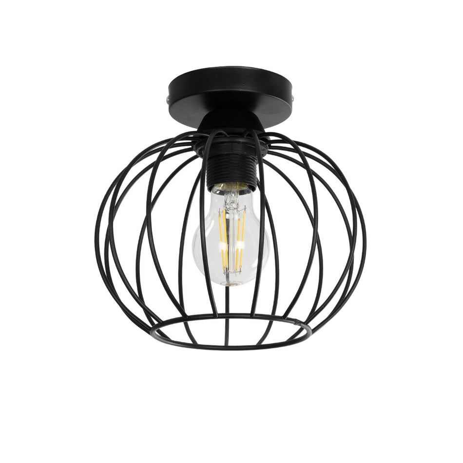 BITUIN 201-0116 Moderne Deckenleuchte mit 1 x E27 Fassung AC 220-240V IP20 - Schwarz - L21 x B21 x H18cm