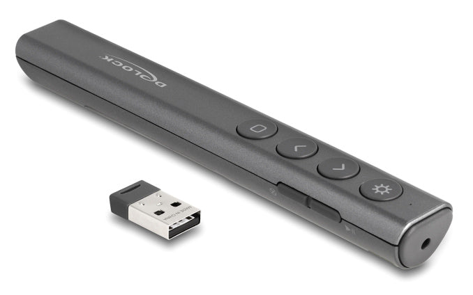 DELOCK τηλεχειριστήριο παρουσιάσεων 64250 με laser & πλήκτρα, 30m, γκρι