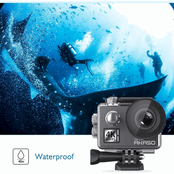 Akaso V50 Elite 4K/60fps UHD, Wifi Action Camera Με Θήκη, 20MP, Αδιάβροχη 40m, EIS 2.0 Σταθεροποίηση