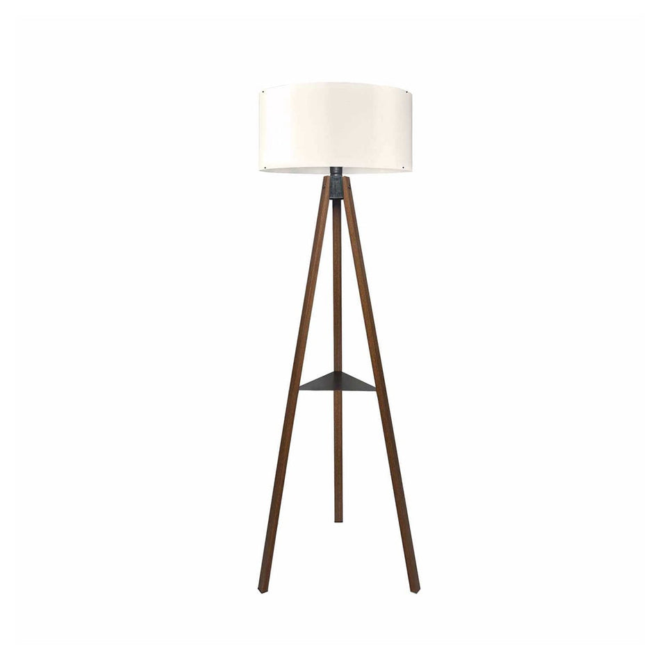 GLOBOSTAR® SHELF 204-0129 Μοντέρνο Επιδαπέδιο Φωτιστικό με Ντουί 1 x E27 AC 220-240V IP20 - Καφέ & Μπεζ - Μ38 x Π38 x Υ135cm