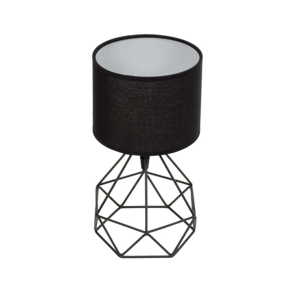 GLOBOSTAR® SHAPE 202-0059 Μοντέρνο Επιτραπέζιο Φωτιστικό Πορτατίφ με Ντουί 1 x E27 AC 220-240V IP20 - Μαύρο - Μ17 x Π17 x Υ30cm