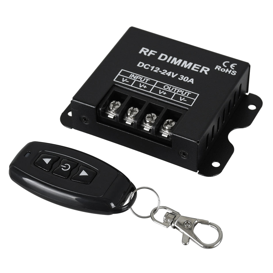GLOBOSTAR® DIMMERME 73310 Σετ Dimmer με RF Ασύρματο Χειριστήριο με 1 x 30A 720W Κανάλι DC 12-24V 30A 720W Max IP20 - RF2.4Ghz - Μ8.7 x Π6.2 x Υ2cm - 2 Χρόνια Εγγύηση