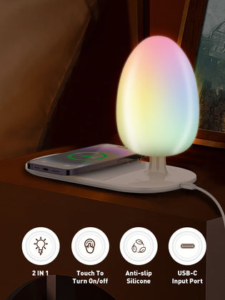 LDNIO ασύρματος φορτιστής Y3 με φωτιστικό, 15W, λευκός