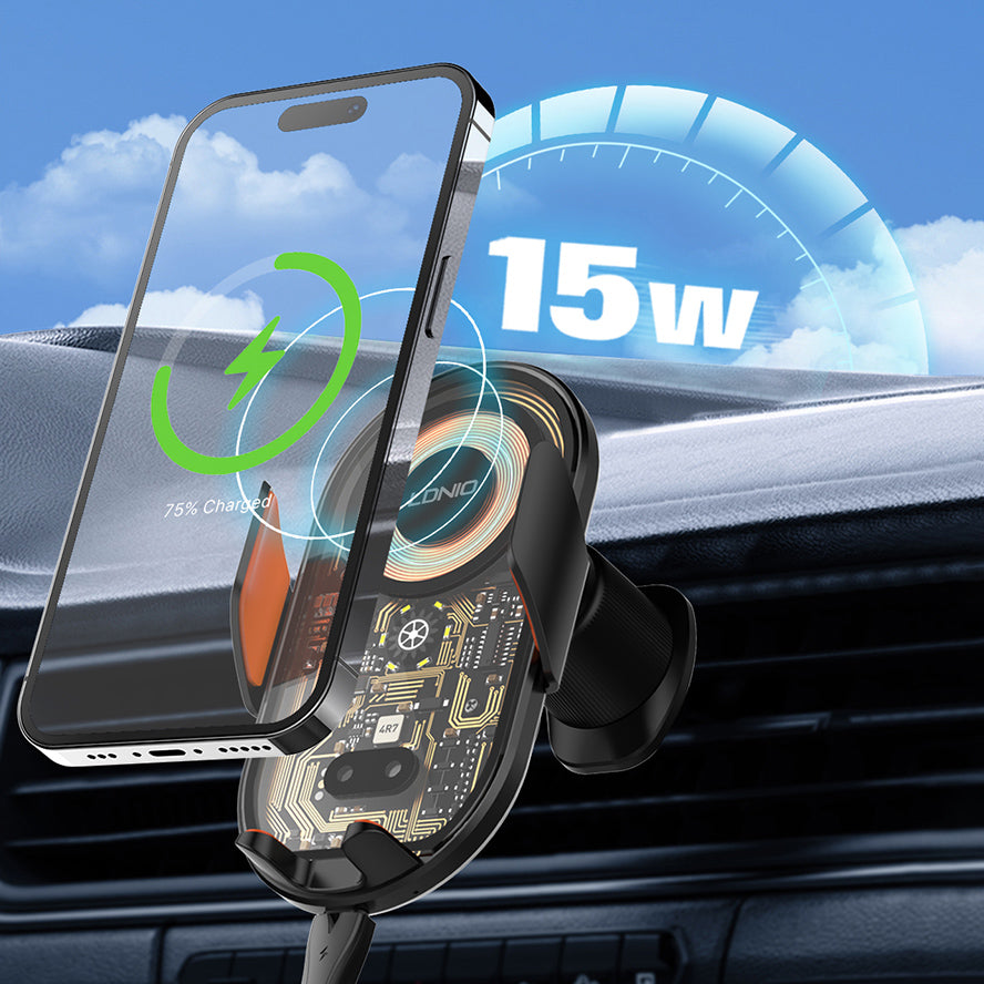 LDNIO ασύρματος φορτιστής & βάση smartphone αυτοκινήτου MA30, 15W, μαύρο
