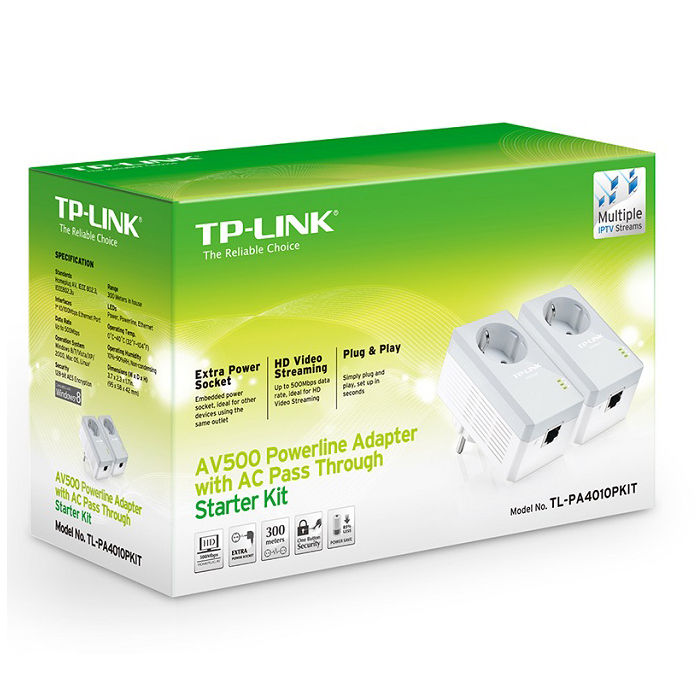 Powerline TP-Link TL-PA4010PKIT v4 AV600