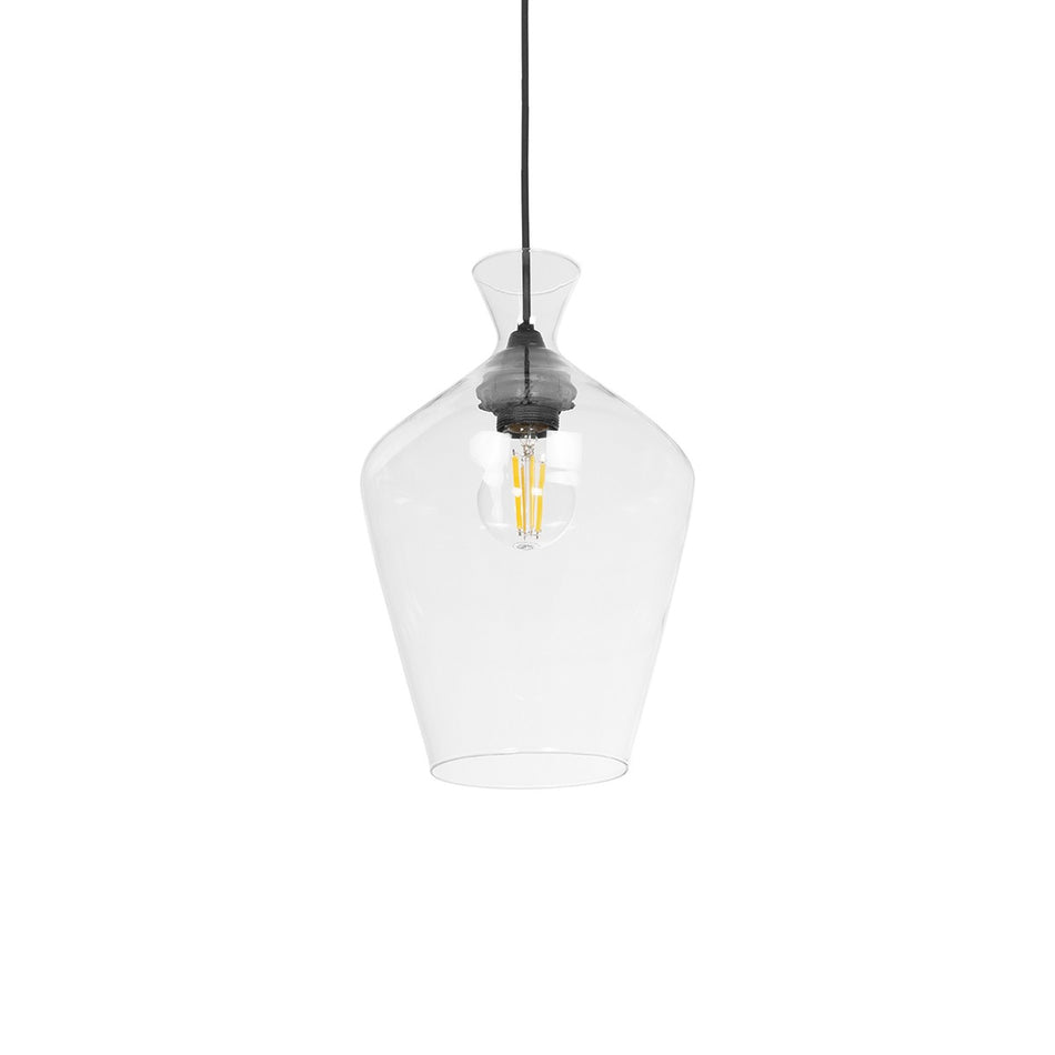 BALU 206-0040 Μοντέρνο Κρεμαστό Φωτιστικό Οροφής με Ντουί 1 x E27 AC 220-240V IP20 - Διάφανο - Μ20 x Π20 x Υ32cm