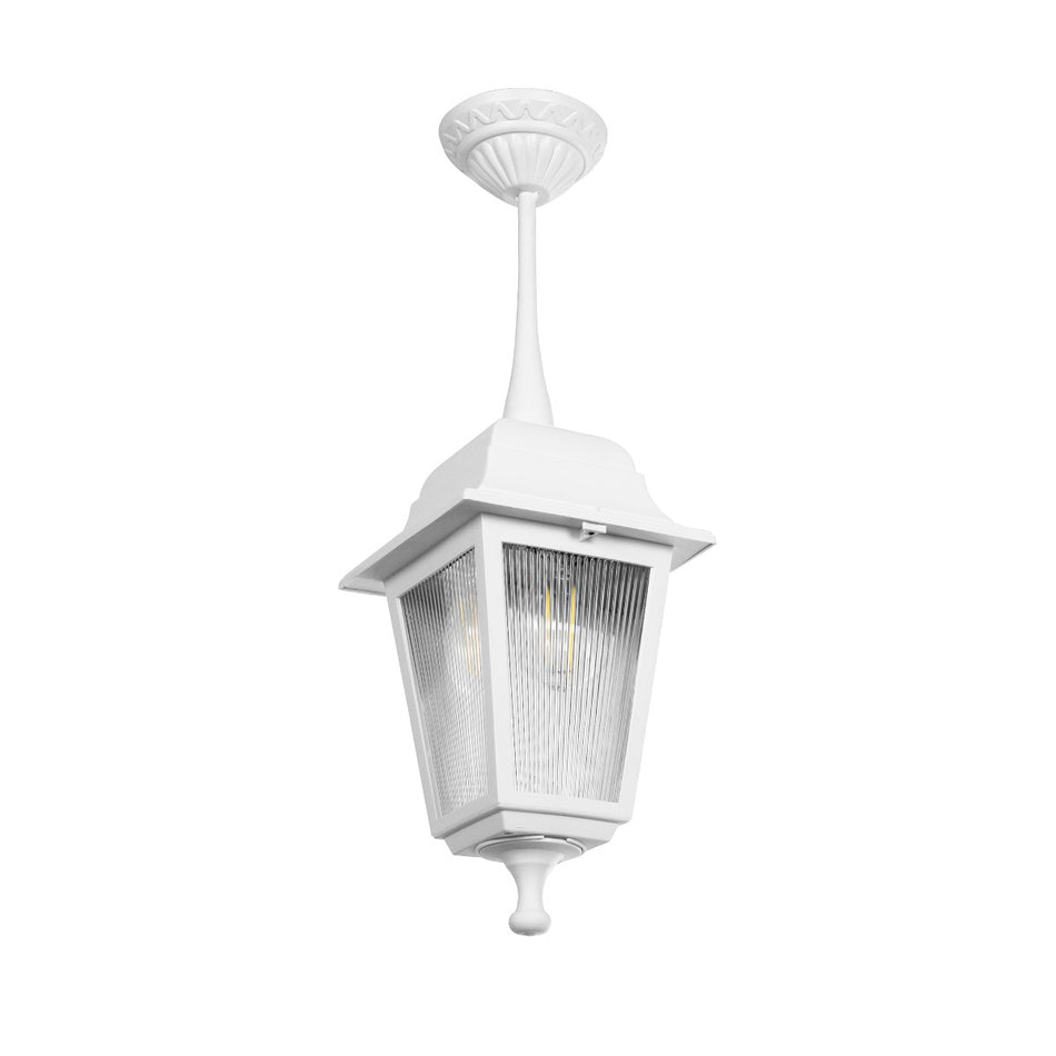 SOLME 203-0219 Vintage Deckenleuchte mit 1 x E27 Fassung AC 220-240V IP44 - Weiß - L15 x B15 x H27cm