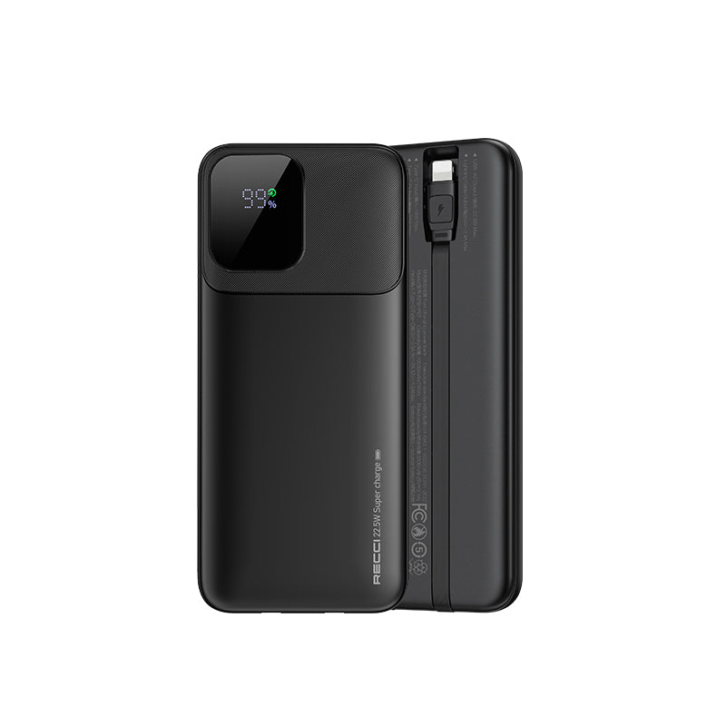 Recci RPB-P67 High power fast charging Power bank 10000mAh PD20W Black