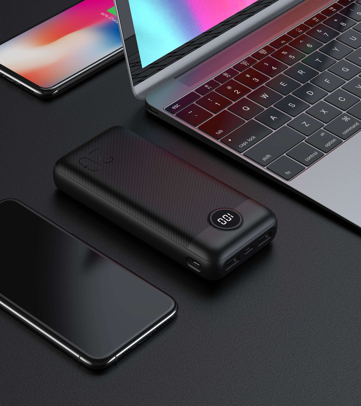 Veger L20S Power Bank 20000mAh PD20W με 2 Θύρες USB-A Μαύρο