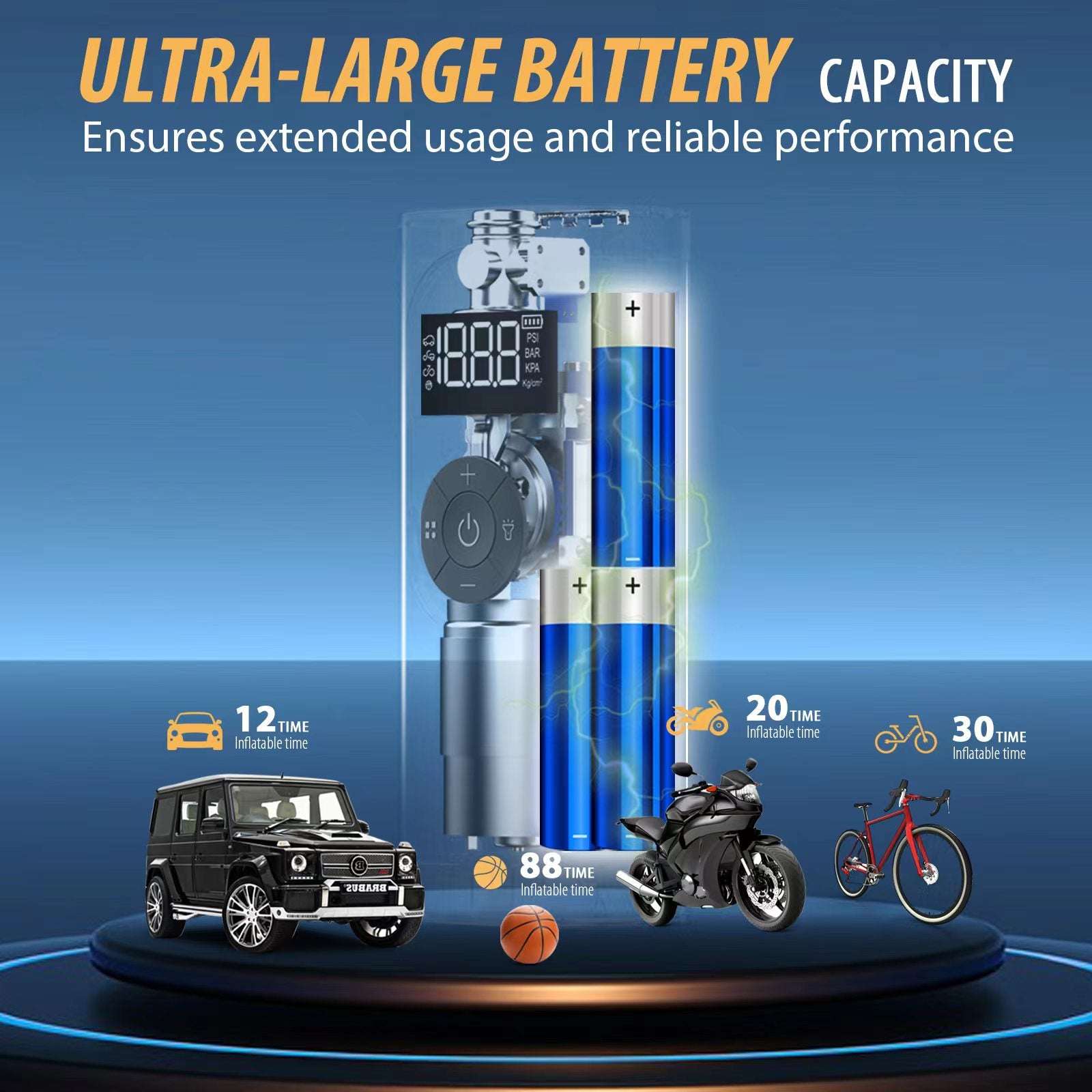 TCCBAC TC-AP01 Τρόμπα Αυτοκινήτου 150PSI Επαναφορτιζόμενη 12V