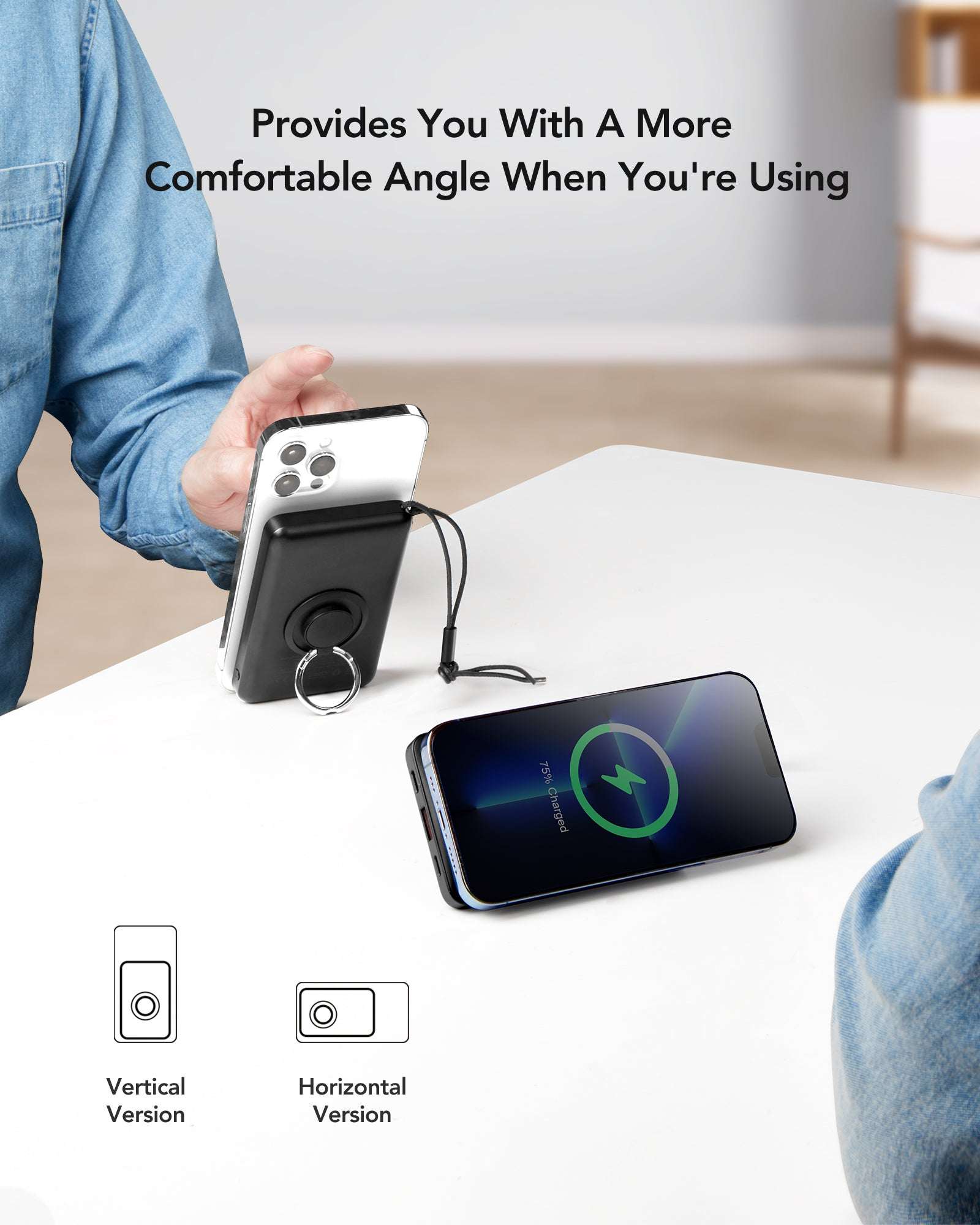 Veger W1151 MagOn Magnetic Wireless MagSafe Power Bank 10000mAh 15W με Θύρα USB-A και Θύρα USB-C Power Delivery / Quick Charge 3.0 Μαύρο