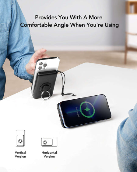 Veger W1151 MagOn Magnetic Wireless MagSafe Power Bank 10000mAh 15W με Θύρα USB-A και Θύρα USB-C Power Delivery / Quick Charge 3.0 Μαύρο