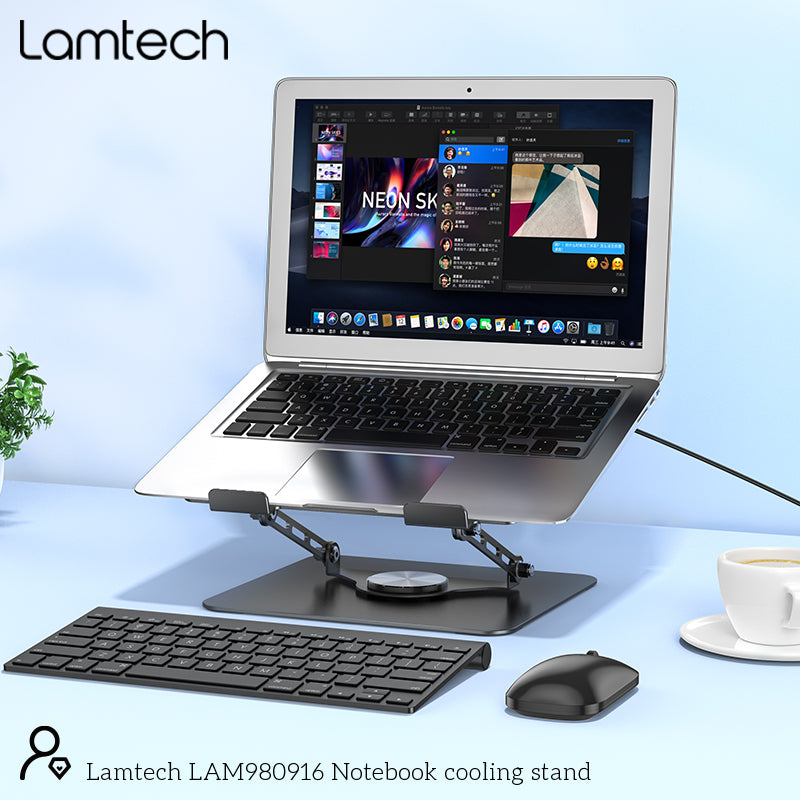 SUPPORT DE REFROIDISSEMENT POUR ORDINATEUR PORTABLE MÉTALLIQUE LAMTECH 17" NOIR