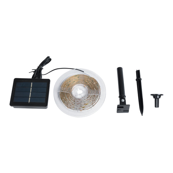 SOLAR LEDSTRIP Autonomes Solar-Set LED-Streifen 3m 3W/3m 90LED 2835 SMD 30lm/m 120° mit integrierten Betriebsprogrammen - Wasserdicht IP65