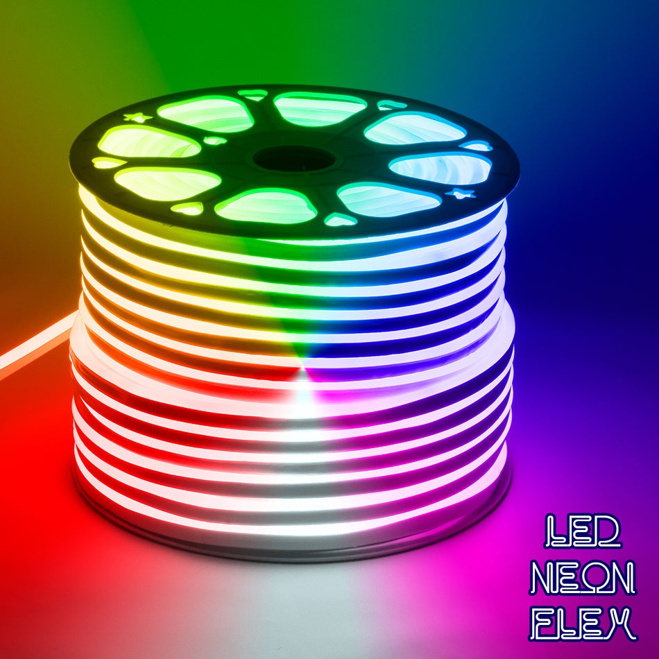 GLOBOSTAR® NEOVALE 70578 Ταινία Neon Flex LED 18W/m 900lm/m 120° DC 220-240V Αδιάβροχο IP65 60 x SMD5050 Chip/m Πολύχρωμο RGB Dimmable - Sanan SMD Chip - Μ100 x Π0.8 x Υ1.6cm - 3 Χρόνια Εγγύηση