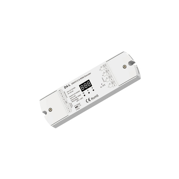 70668 D4-L SKYDANCE DC DMX & RDM Dimmer High Speed Controller / Decoder 4 Καναλιών DC 12-24V 4 x 5A 120W - Max 20.5A 480W - IP20 Μ17 x Π5 x Υ2.5cm - 5 Years Warranty