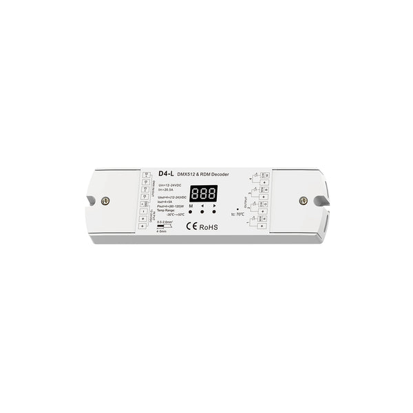 70668 D4-L SKYDANCE DC DMX & RDM Dimmer High Speed Controller / Decoder 4 Καναλιών DC 12-24V 4 x 5A 120W - Max 20.5A 480W - IP20 Μ17 x Π5 x Υ2.5cm - 5 Years Warranty