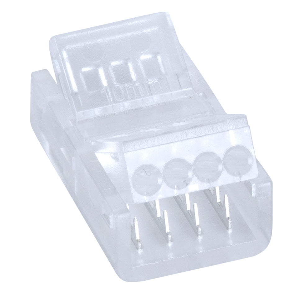 STRIPCON 70688 Ταχυσύνδεσμος για RGB Ταινία LED 10mm σε 4 Καλώδια IP20 - Διάφανο - Μ2.1 x Π1.3 x Υ0.7cm