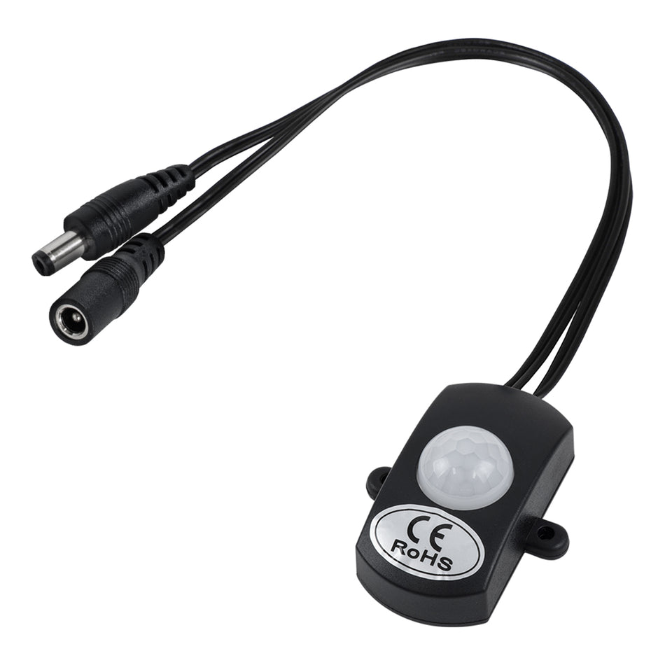 GLOBOSTAR® SENSORE 70693 Ανιχνευτής PIR / Αισθητήρας Κίνησης 180° DC 12-24V 6A 144W Max IP20 - Μ30 x Π4 x Υ2.3cm - 2 Χρόνια Εγγύηση