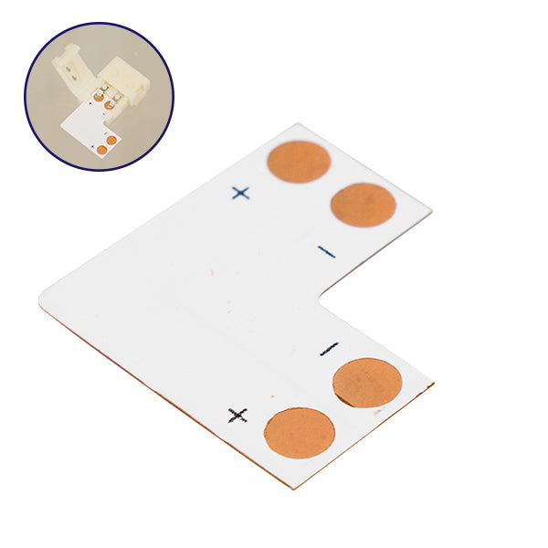 STRIPCON 70704 L Σύνδεσμος για Μονόχρωμη Ταινία LED 8mm σε 8mm IP20 - Λευκό - Μ1.5 x Π1.5 x Υ0.1cm