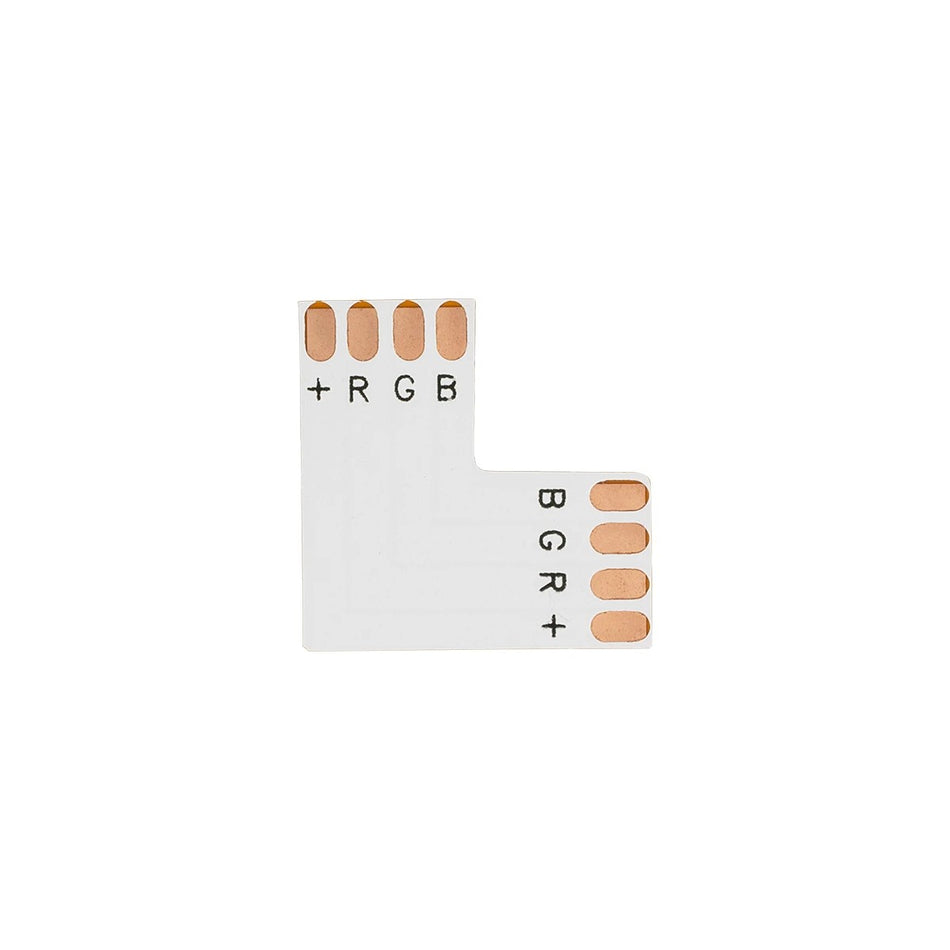 STRIPCON 70706 L Σύνδεσμος για Ταινία LED RGB 10mm σε 10mm IP20 - Λευκό - Μ2 x Π2 x Υ0.1cm