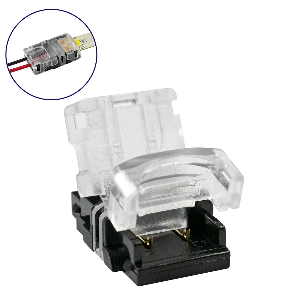 STRIPCON 70720 Ταχυσύνδεσμος για Μονόχρωμη Ταινία LED 10mm σε 2 Καλώδια Αδιάβροχο IP65 - Διάφανο - Μ1.5 x Π2.4 x Υ0.8cm