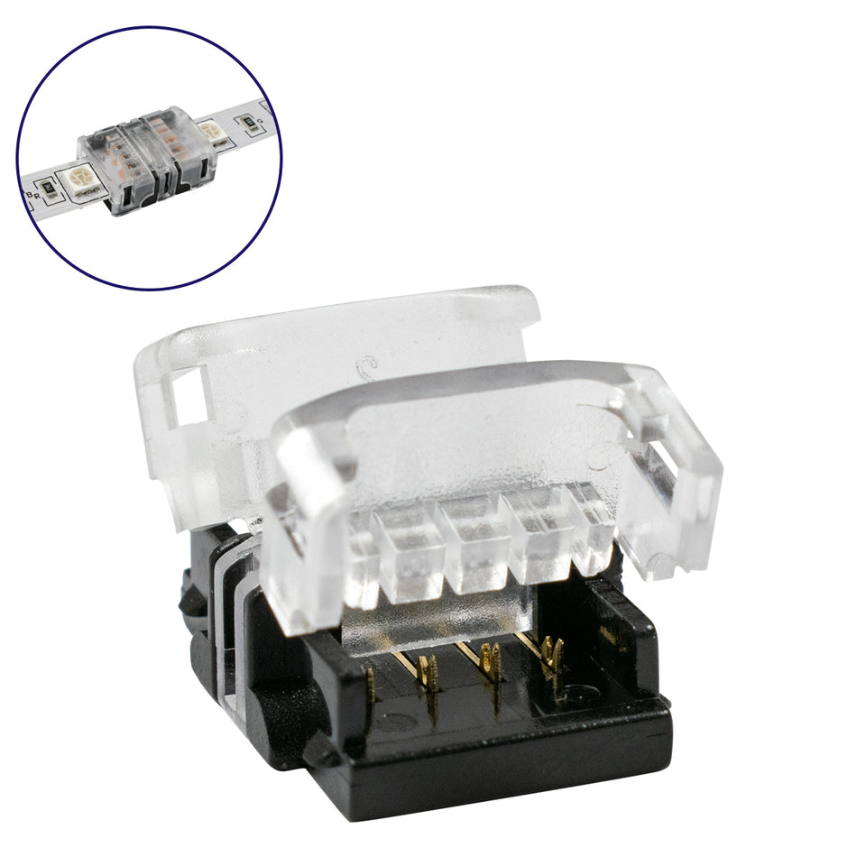 STRIPCON 70721 Ταχυσύνδεσμος για RGB Ταινία LED 10mm σε 10mm IP20 - Διάφανο - Μ1.5 x Π1.9 x Υ0.8cm