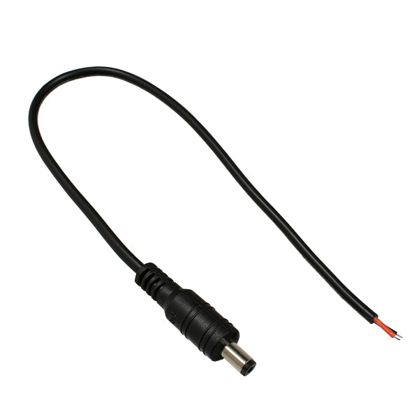 STRIPDC 70734 Ταχυσύνδεσμος DC Jack 5.5x2.1mm Αρσενικός για Ταινία LED IP20 - Μαύρο - Μ30 x Π2.1 x Υ2.1cm
