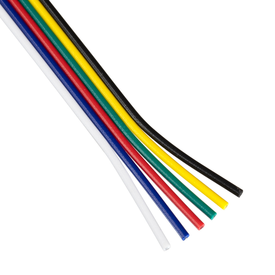 COLORCABLE 70738 Εύκαμπτο Πλακέ Καλώδιο 6 x 0.25mm² για Ταινία LED RGBW+WW IP20 - Πολύχρωμο - Μ100 x Π1.2 x Υ0.1cm