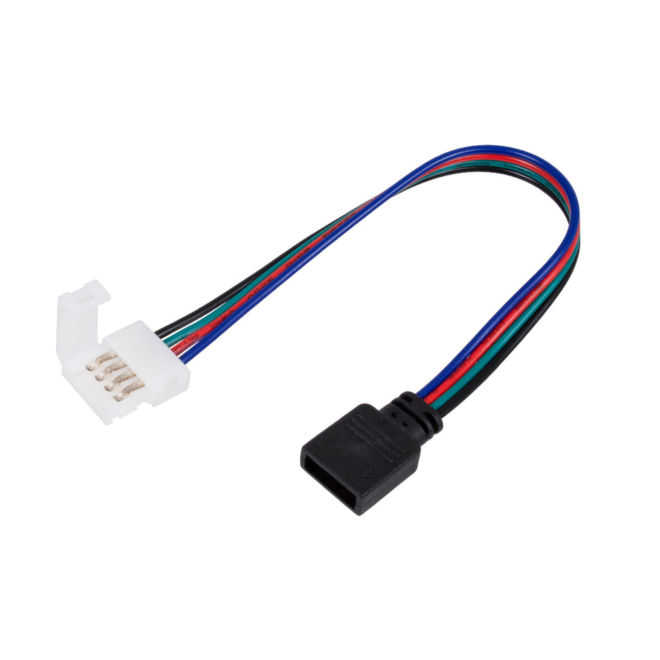 STRIPCON 70741 Ταχυσύνδεσμος για RGB Ταινία LED 10mm σε 4 Pin Θηλυκό Σύνδεσμο IP20 - Λευκό - Μ17 x Π1.5 x Υ0.4cm