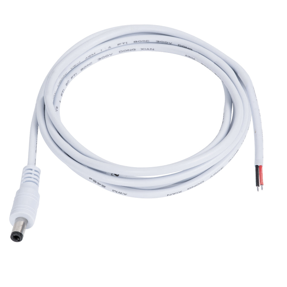 STRIPDC 70747 Ταχυσύνδεσμος DC Jack 5.5x2.1mm Αρσενικός IP20 - Λευκό - Μ200 x Π2.1 x Υ2.1cm