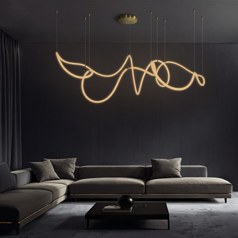 kelvo® GLOW 61669 Μοντέρνο Κρεμαστό Φωτιστικό Οροφής LED 105W 10500lm 360° AC 220-240V IP20 Ρυθμιζόμενο Λευκό CCT με Χειριστήριο από 2700K έως 6000K Dimmable - Lumileds SMD Chip - Χρυσό Πλατίνα & Λευκό Νήμα - Μ180 x Π180 x Υ110cm - 3 Χρόνια Εγγύηση