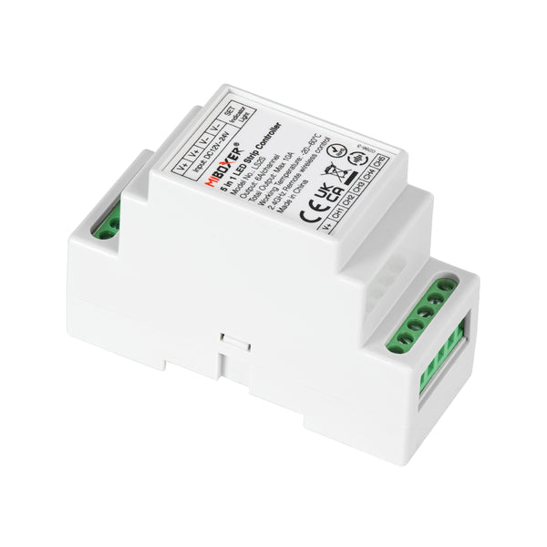 71415 LS2S Mi-BOXER DC WiFi & RF 2.4Ghz Dimmer High Speed Controller 5 Καναλιών DC 12-24V 5 x 6A 144W - Max 10A 240W - IP20 RGBW+WW - Din Rail Ράγας - Μ9 x Π3.4 x Υ6cm - 5 Years Warranty