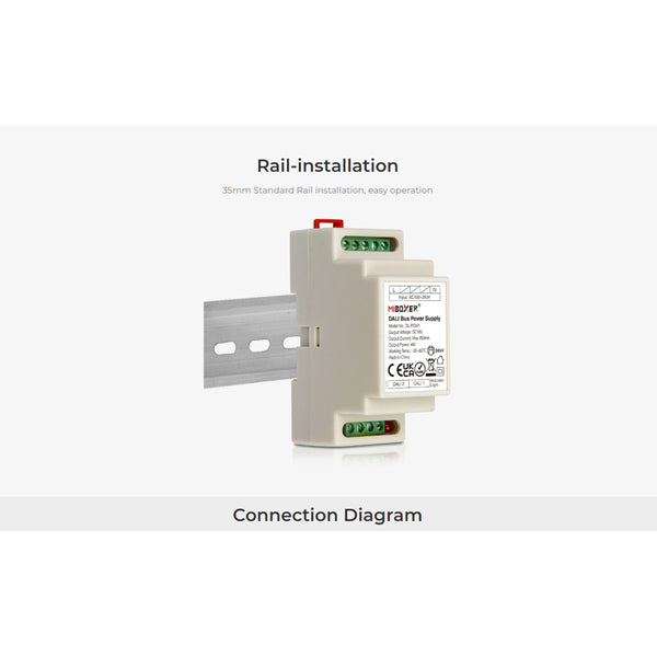 71420 DL-POW1 Mi-BOXER DC DALI BUS Power Supply Τροφοδοτικό SELV AC 100-240V σε DC 16V 2 Καναλιών DC 16V 2 x 125mA 2W - Max 250mA 4W - IP20 - Din Rail Ράγας - Μ9 x Π3.4 x Υ6cm - 5 Years Warranty