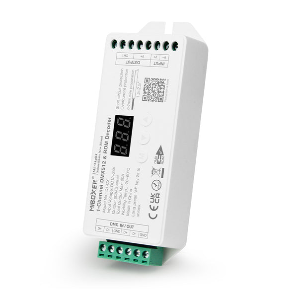 71424 D1-CX Mi-BOXER DC DMX & RDM Dimmer High Speed Controller / Decoder 1 Καναλιού DC 12-24V 1 x 20A 480W - Max 20A 480W - IP20 Μ13 x Π5 x Υ2.5cm - 5 Years Warranty