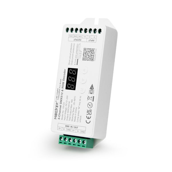 71425 D3-CX Mi-BOXER DC DMX & RDM Dimmer High Speed Controller / Decoder 3 Καναλιών DC 12-24V 3 x 6A 144W - Max 18A 432W - IP20 Μ13 x Π5 x Υ2.5cm - 5 Years Warranty