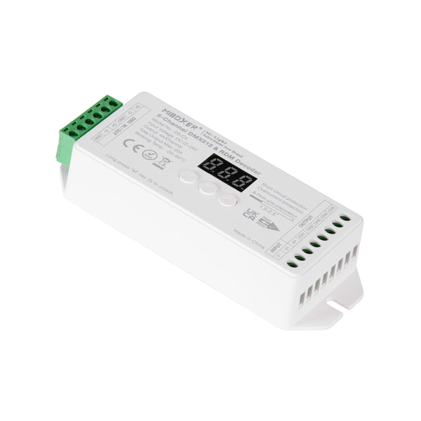 71426 D5-CX Mi-BOXER DC DMX & RDM Dimmer High Speed Controller / Decoder 5 Καναλιών DC 12-24V 5 x 4A 96W - Max 20A 480W - IP20 Μ13 x Π5 x Υ2.5cm - 5 Years Warranty