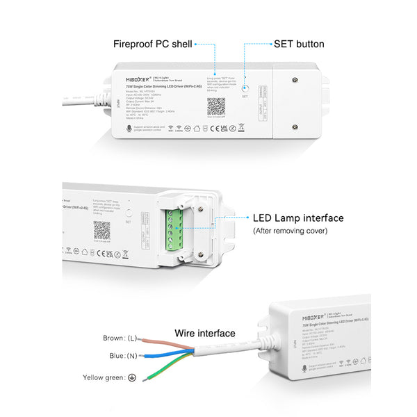 71437 WL1-P75V24 Mi-BOXER DC Smart Wifi & RF 2.4Ghz & Push Dimming Power Supply Τροφοδοτικό SELV & Controller / Dimmer All in One AC100-240V σε DC 24V 1 x 3A 75W - Max 3A 75W - IP20 Μ19 x Π5.5 x Υ3.2cm - 5 Years Warranty