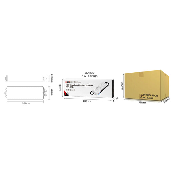 71438 WP1-P150V24 Mi-BOXER DC Smart Wifi & RF 2.4Ghz & Push Dimming Power Supply Τροφοδοτικό SELV & Controller / Dimmer All in One AC100-240V σε DC 24V 1 x 6.25A 150W - Max 6.25A 150W - Αδιάβροχο IP67 Μ22.5 x Π7 x Υ3.5cm - 3 Years Warranty