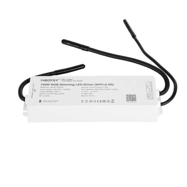 71442 WP3-P150V24 Mi-BOXER DC Smart Wifi & RF 2.4Ghz Power Supply Τροφοδοτικό SELV & Controller / Dimmer All in One 3 Καναλιών AC100-240V σε DC 24V 3 x 2.1A 50W - Max 6.25A 150W - Αδιάβροχο IP67 RGB Μ22.5 x Π7.3 x Υ3.5cm - 5 Years Warranty