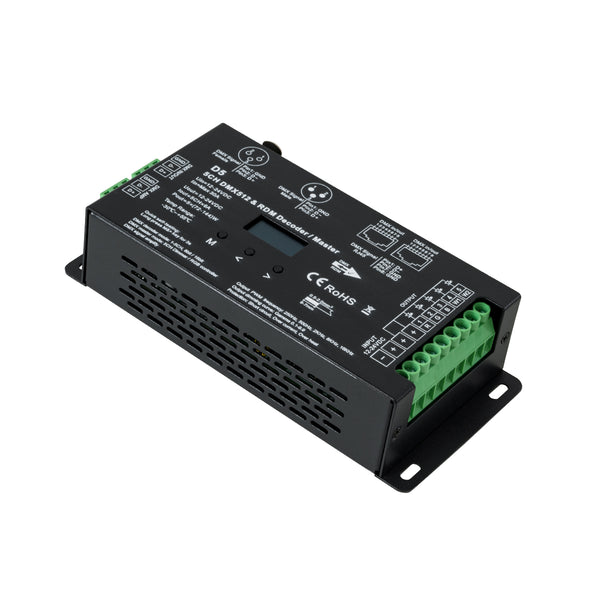 71448 D5 SKYDANCE DC DMX & RDM Dimmer High Speed Controller / Decoder 5 Καναλιών DC 12-24V 5 x 6A 144W - Max 30A 864W - IP20 Μ17 x Π8 x Υ4cm - 5 Years Warranty