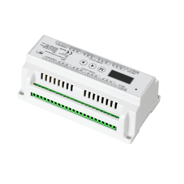 71450 D24 SKYDANCE DC DMX & RDM Dimmer Din Rail Ράγας High Speed Controller / Decoder 24 Καναλιών DC 12-24V 24 x 3A 72W - Max 72.5A 1740W - IP20 Μ16 x Π9 x Υ6cm - 5 Years Warranty