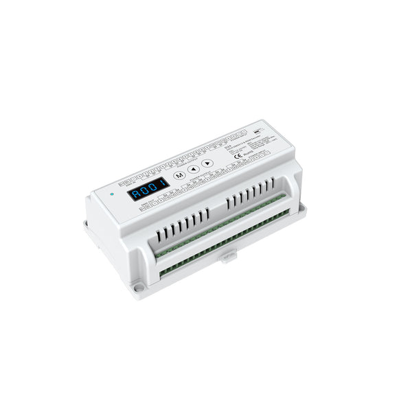 71450 D24 SKYDANCE DC DMX & RDM Dimmer Din Rail Ράγας High Speed Controller / Decoder 24 Καναλιών DC 12-24V 24 x 3A 72W - Max 72.5A 1740W - IP20 Μ16 x Π9 x Υ6cm - 5 Years Warranty