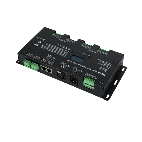 71451 D12A SKYDANCE DC DMX & RDM Dimmer High Speed Controller / Decoder / Master 12 Καναλιών DC 12-24V 12 x 5A 120W - Max 60.5A 1440W - IP20 Μ25 x Π11.5 x Υ4cm - 5 Years Warranty