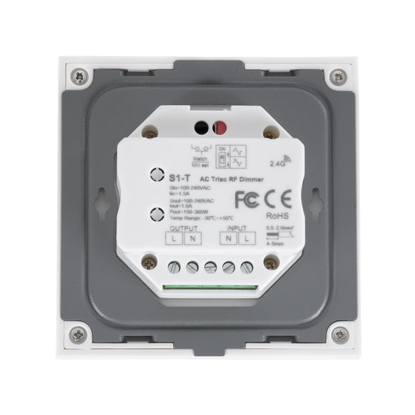 71452 S1-T SKYDANCE AC Smart RF 2.4Ghz & Αφής - Touch Triac Dimming AC100-240V σε AC100-240V 1 x 1.5A 360W - Max 1.5A 360W - IP20 - Λευκό Σώμα - Μ8.5 x Π8.5 x Υ3.2cm - 5 Years Warranty